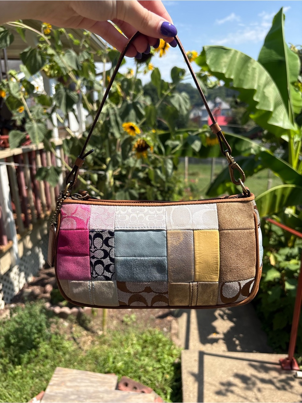 coach 2006 patchwork pouchette bag